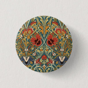 William Morris Compton Floral Art Nouveau Pattern Ronde Button 3,2 Cm