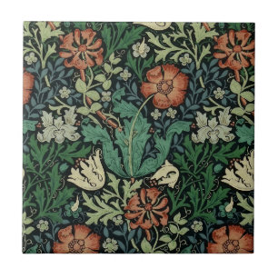 William Morris Compton Floral Art Nouveau Pattern Tegeltje