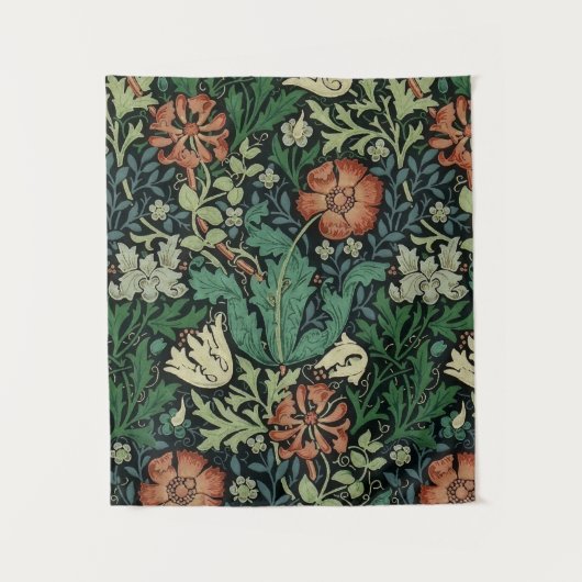 William Morris Compton Floral Art Nouveau Pattern Wandkleed (Voorkant)
