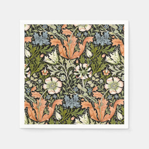 William Morris Compton Florale Art Nouveau Patroon Servet