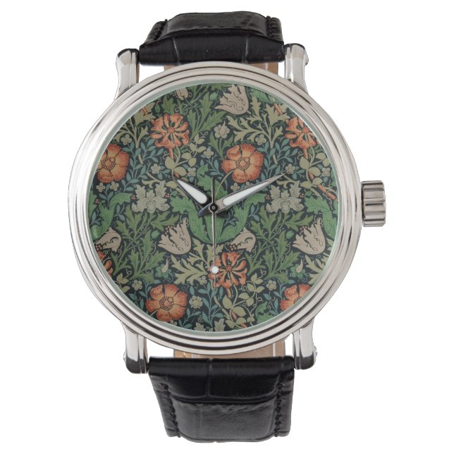 William Morris Compton Wallpaper Classic Horloge (Voorkant)