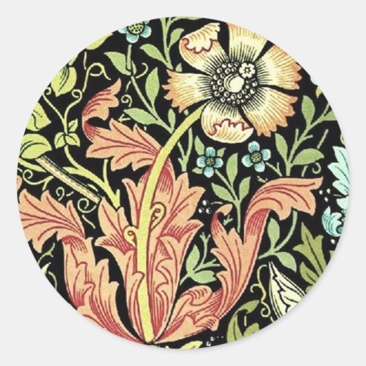 William Morris Compton Wallpaper Classic Ronde Sticker (Voorkant)