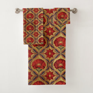 William Morris Coquelicots Motif Floral Rouge Or