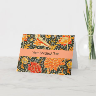 William Morris Cray Bloempatroon Vintage Bedankkaart
