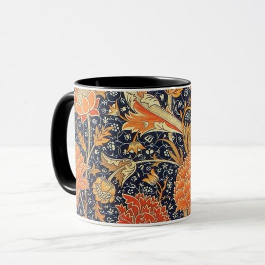 William Morris Cray Floral Art Nouveau Pattern Mok (Voorkant links)