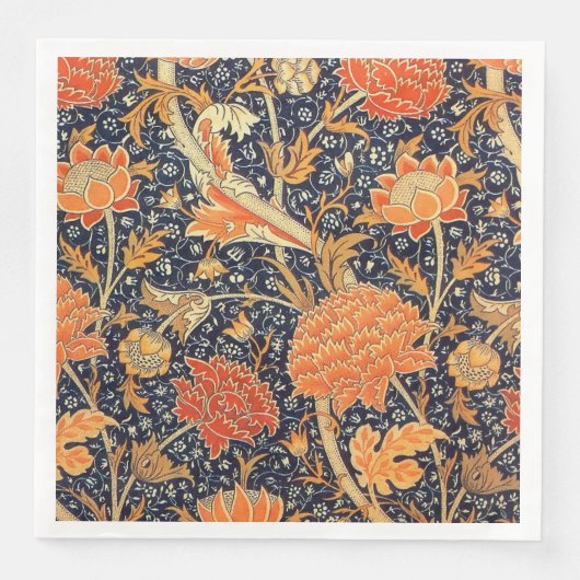 William Morris Cray Floral Art Nouveau Pattern Servetten (Voorkant)