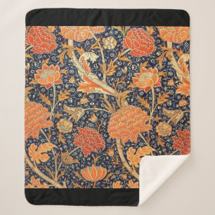 William Morris Cray Floral Art Nouveau Pattern Sherpa Deken