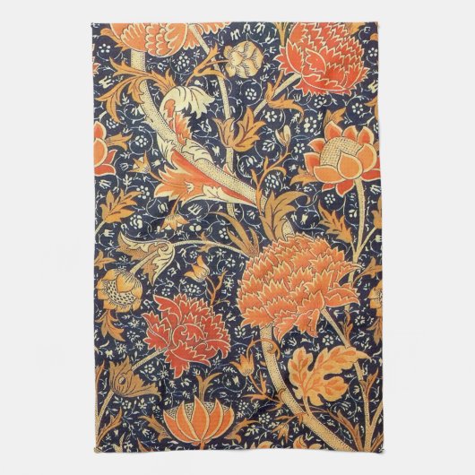 William Morris Cray Floral Art Nouveau Pattern Theedoek (Verticaal)