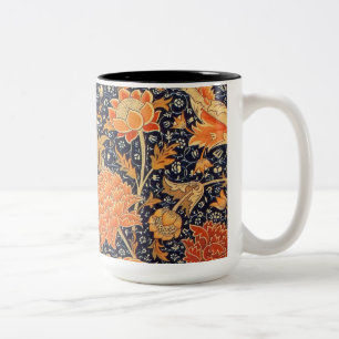 William Morris Cray Floral Art Nouveau Pattern Tweekleurige Koffiemok
