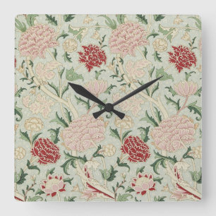William Morris Cray Floral Pre-Raphaelite Vintage Vierkante Klok