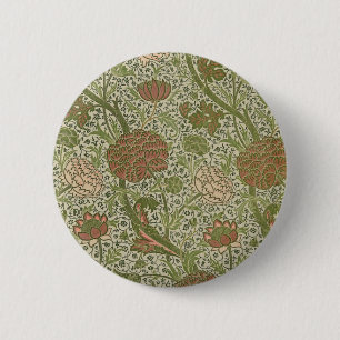 William Morris Cray Sage Bloem Bloemstuk Botanisch Ronde Button 5,7 Cm