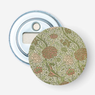 William Morris Cray Sage Bloemen Plantaardige Button Flesopener