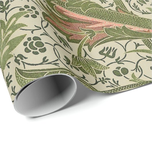 William Morris Cray Sage Bloemen Plantaardige Cadeaupapier (Rol Hoek)