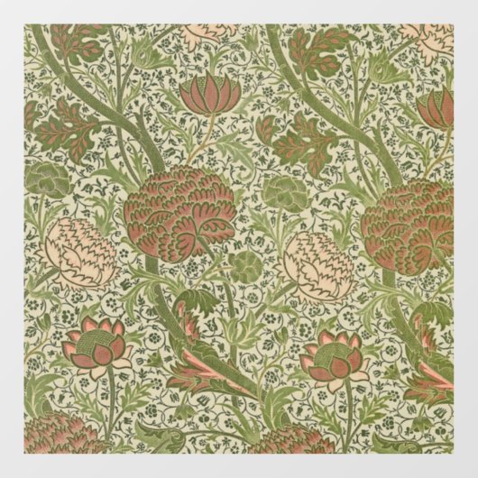 William Morris Cray Sage Bloemen Plantaardige Raamsticker (Vel)