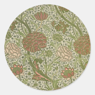 William Morris Cray Sage Bloemen Plantaardige Ronde Sticker