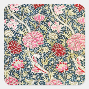 William Morris Cray Vintage Bloem Bloemendesign Vierkante Sticker