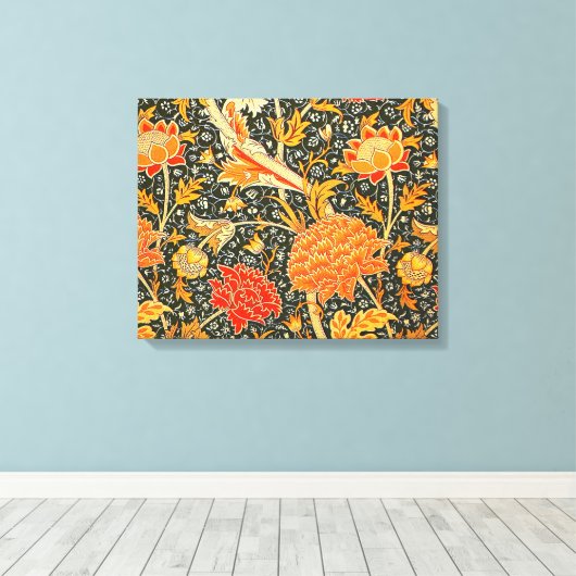 William Morris Cray Wallpaper Patroon Canvas Afdruk (Insitu (Houten vloer))
