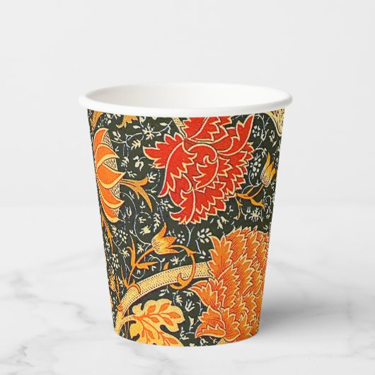 William Morris Cray Wallpaper Patroon Papieren Bekers (Voorkant)