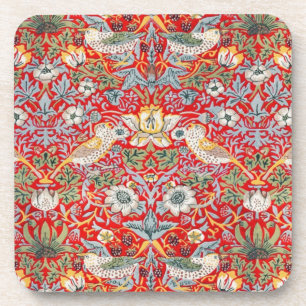 William Morris Crimson Strawberry Thief Onderzette Bier Onderzetter