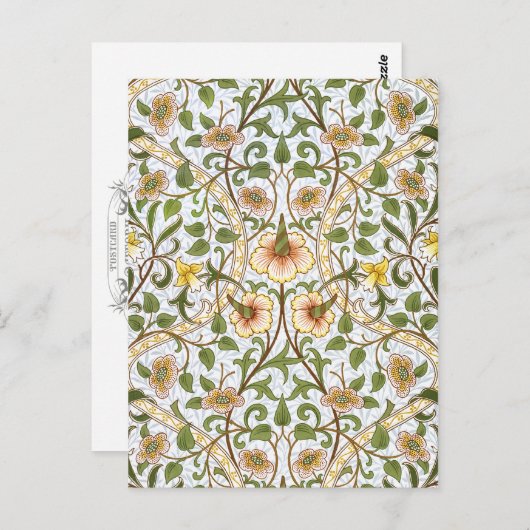 William Morris Daffodil Chintz Pattern Briefkaart (Voorkant / Achterkant)