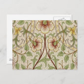 William Morris Daffodil Classic Bloem Behang Briefkaart (Voorkant / Achterkant)