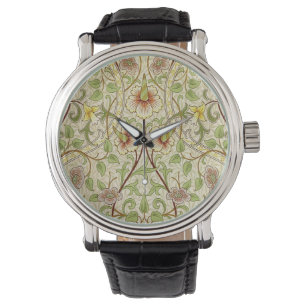 William Morris Daffodil Classic Bloem Behang Horloge