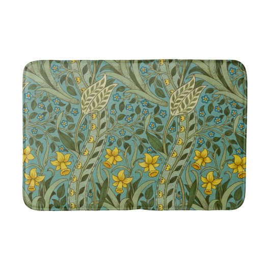 William Morris Daffodil Floral Pattern Classic Badmat (Voorkant)