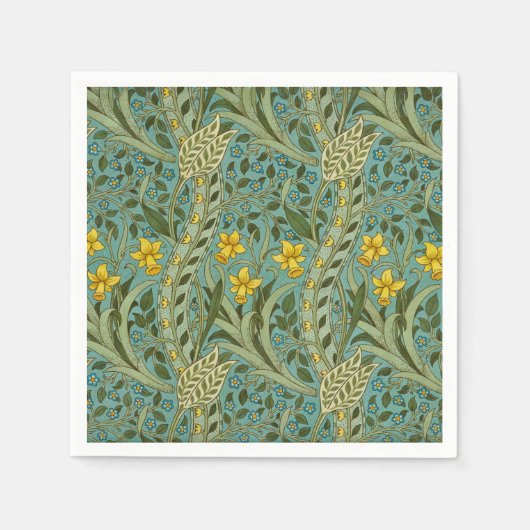 William Morris Daffodil Floral Pattern Classic Servet (Voorkant)