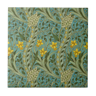 William Morris Daffodil Floral Pattern Classic Tegeltje
