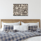 William Morris Daffodil Floral Wallpaper Canvas Afdruk (Insitu (Slaapkamer))