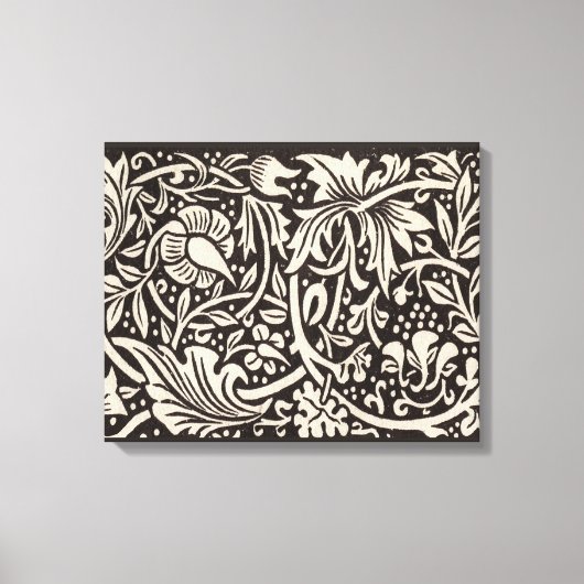 William Morris Daffodil Floral Wallpaper Canvas Afdruk (Voorkant)