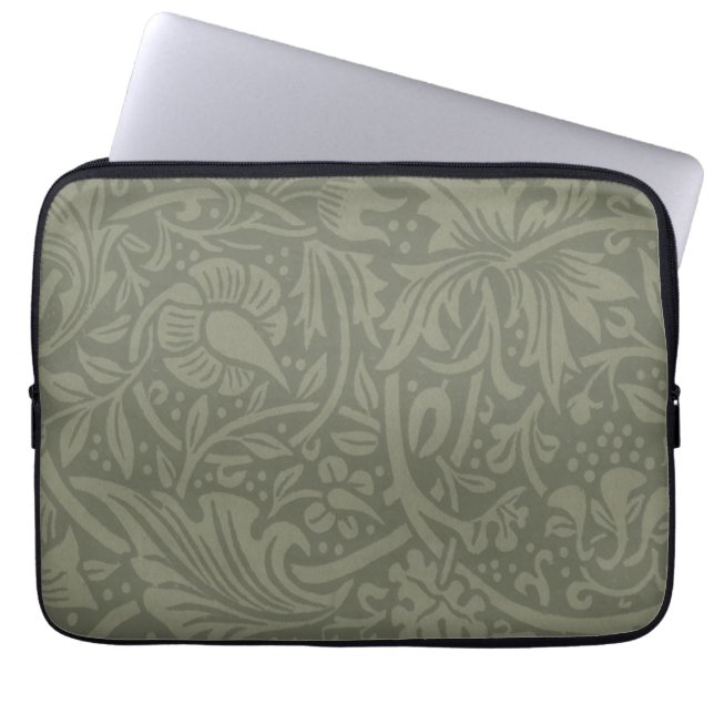 William Morris Daffodil Floral Wallpaper Laptop Sleeve (Voorkant)