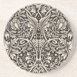 William Morris Daffodil Floral Wallpaper Pattern Zandsteen Onderzetter