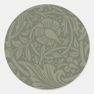 William Morris Daffodil Floral Wallpaper Ronde Sticker