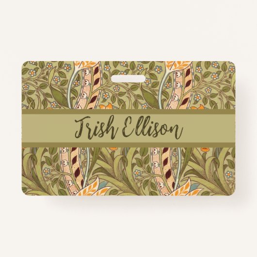 William Morris Daffodil Garden Flower Classic Bota Badge (Voorkant)