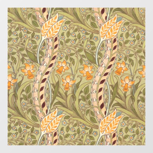 William Morris Daffodil Garden Flower Classic Bota Raamsticker (Vel)