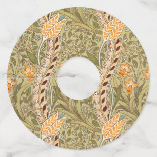 William Morris Daffodil Garden Flower Classic Bota Wijnglaslabel