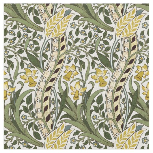 William Morris Daffodil Pattern Stof (Close Up)