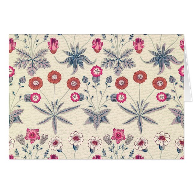 William Morris Daisy Floral Pattern Red Sinaasappe (Voorkant Horizontaal)