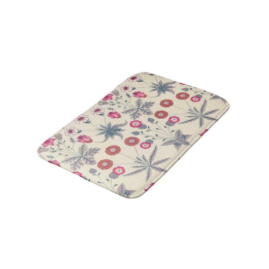 William Morris Daisy Floral Pattern Red Sinaasappe Badmat (Gekanteld)