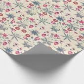 William Morris Daisy Floral Pattern Red Sinaasappe Cadeaupapier (Hoek)