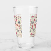 William Morris Daisy Floral Pattern Red Sinaasappe Glas (Links)