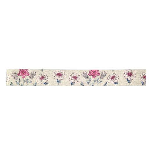 William Morris Daisy Floral Pattern Red Sinaasappe Lint (Voorkant)