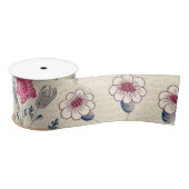 William Morris Daisy Floral Pattern Red Sinaasappe Lint (Spoel)
