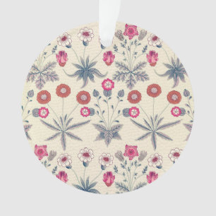 William Morris Daisy Floral Pattern Red Sinaasappe Ornament