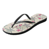 William Morris Daisy Floral Pattern Red Sinaasappe Teenslippers (Schuin)