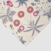 William Morris Daisy Floral Pattern Red Sinaasappe Tissuepapier (Detail)