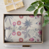 William Morris Daisy Floral Pattern Red Sinaasappe Tissuepapier (Geschenk)