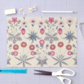 William Morris Daisy Floral Pattern Red Sinaasappe Tissuepapier (Craft)