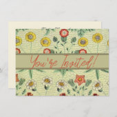 William Morris Daisy Floral Wallpaper Pattern Kaart (Voorkant / Achterkant)